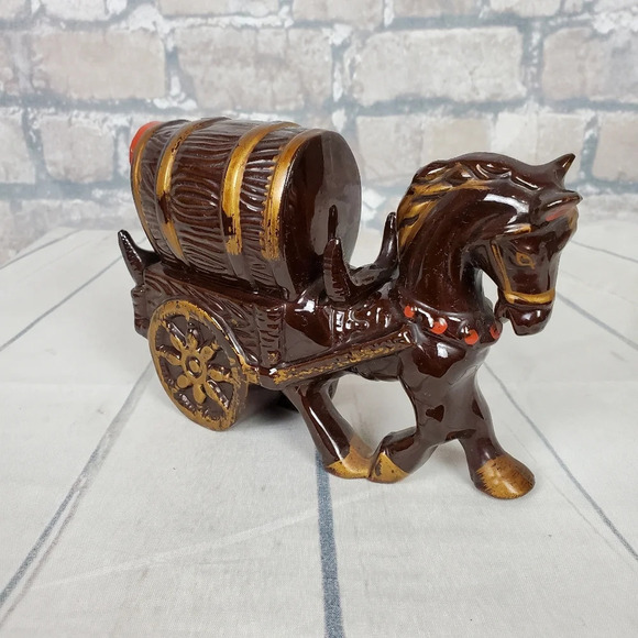 Vintage Redware Pottery Horse  and Buggy Decanter - Picture 3 of 7